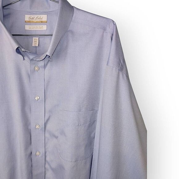 Roundtree & York Mens‎ Shirt 18.5" Blue Oxford Button Down Gold Label Preppy - Picture 8 of 8